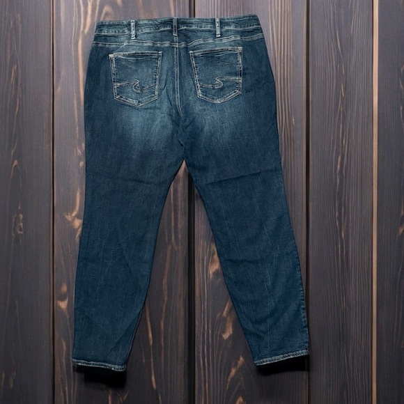 SILVER Jeans Women's Dark Blue Mis Rise Slim Leg Jeans - Picture 3 of 4